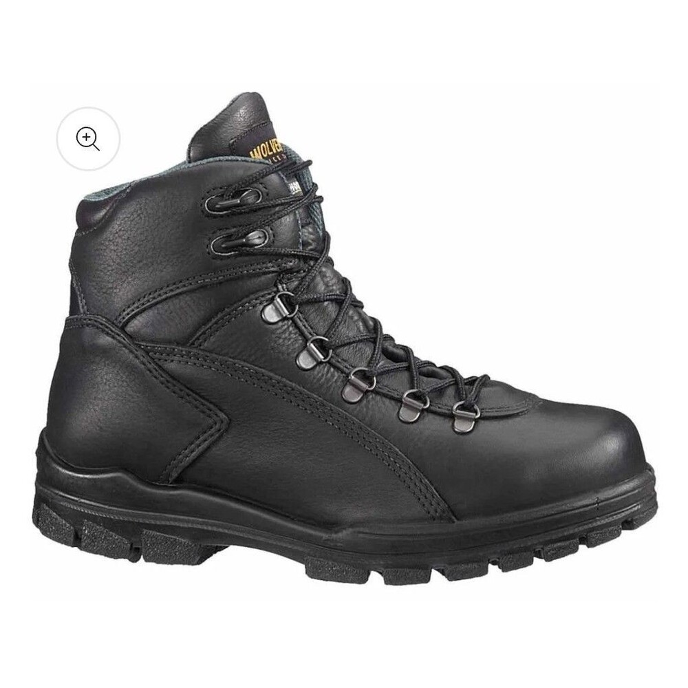 Nice WOLVERINE Steel-Toe Waterproof BlackLeatherShoe Work BOOTS 13W WornOnce EuC